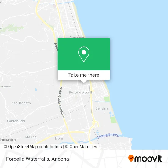 Forcella Waterfalls map