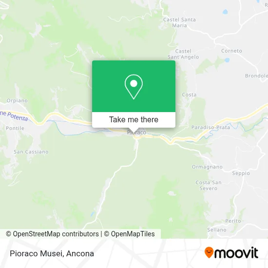 Pioraco Musei map