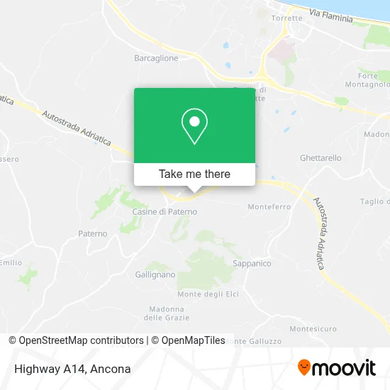 Highway A14 map