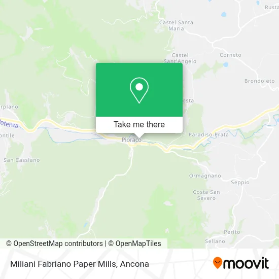 Miliani Fabriano Paper Mills map