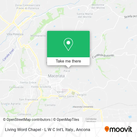 Living  Word Chapel  - L W C  Int'L  Italy. map