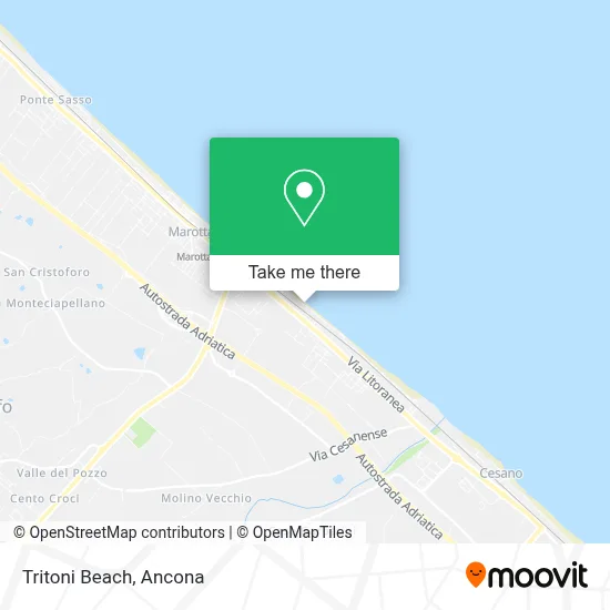 Tritoni Beach map