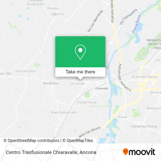 Centro Trasfusionale Chiaravalle map