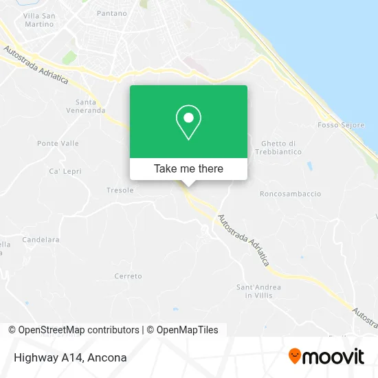 Highway A14 map