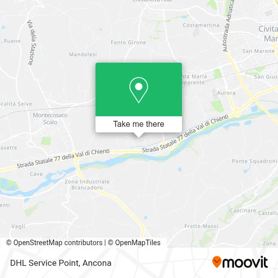 DHL Service Point map