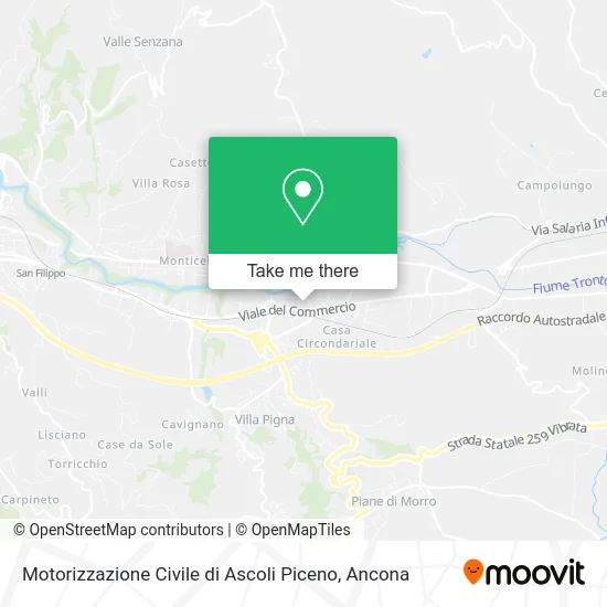 Civil Motorization of Ascoli Piceno map