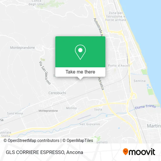 GLS CORRIERE ESPRESSO map