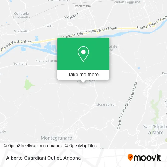 Alberto Guardiani Outlet map