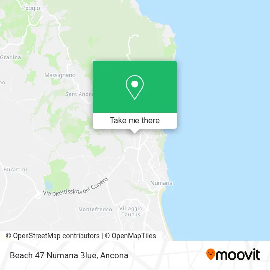 Beach 47 Numana Blue map
