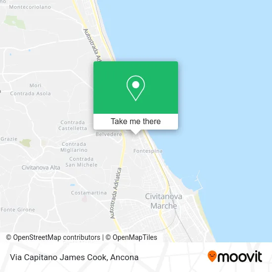 Via Capitano James Cook map