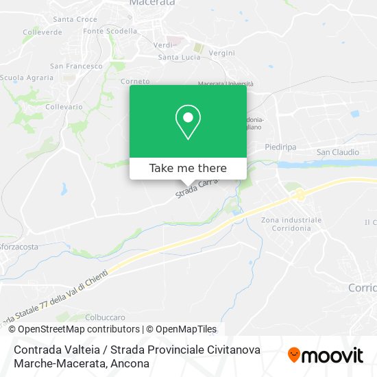Contrada Valteia / Strada Provinciale Civitanova Marche-Macerata map