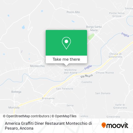 America Graffiti Diner Restaurant Montecchio di Pesaro map