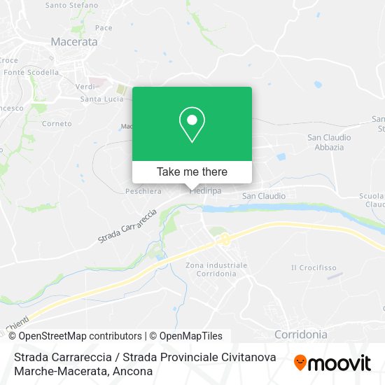 Strada Carrareccia / Strada Provinciale Civitanova Marche-Macerata map
