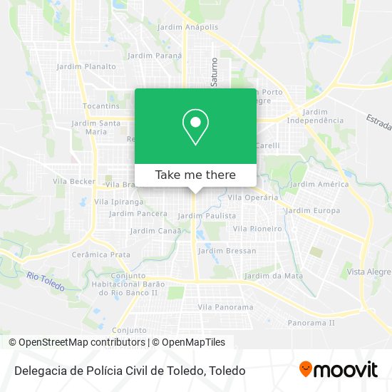 Mapa Delegacia de Polícia Civil de Toledo
