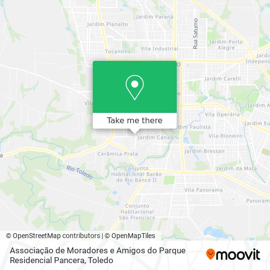 Mapa Associação de Moradores e Amigos do Parque Residencial Pancera