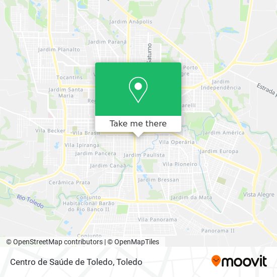 Mapa Centro de Saúde de Toledo