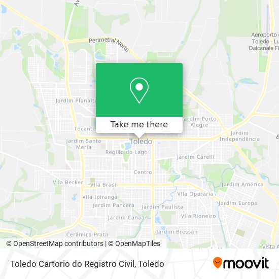 Mapa Toledo Cartorio do Registro Civil