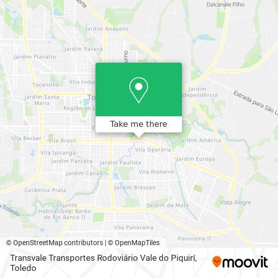 Mapa Transvale Transportes Rodoviário Vale do Piquirí