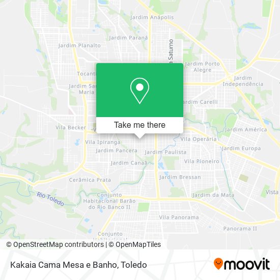 Kakaia Cama Mesa e Banho map