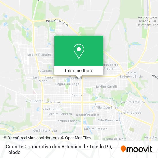 Mapa Cooarte Cooperativa dos Artesãos de Toledo PR