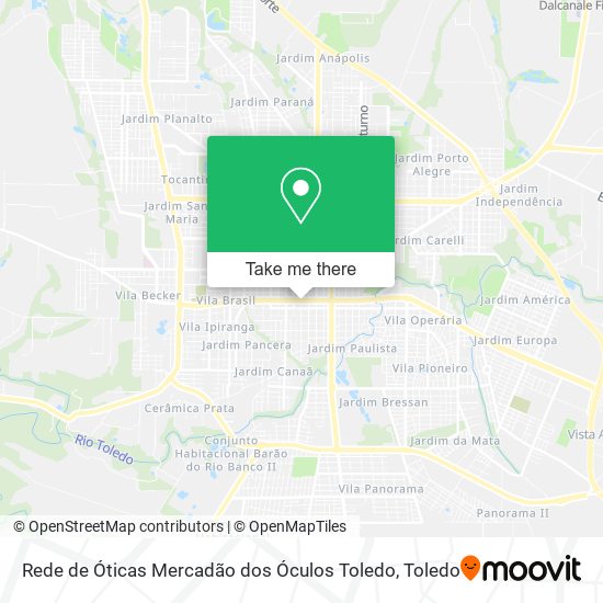 Rede de Óticas Mercadão dos Óculos Toledo map