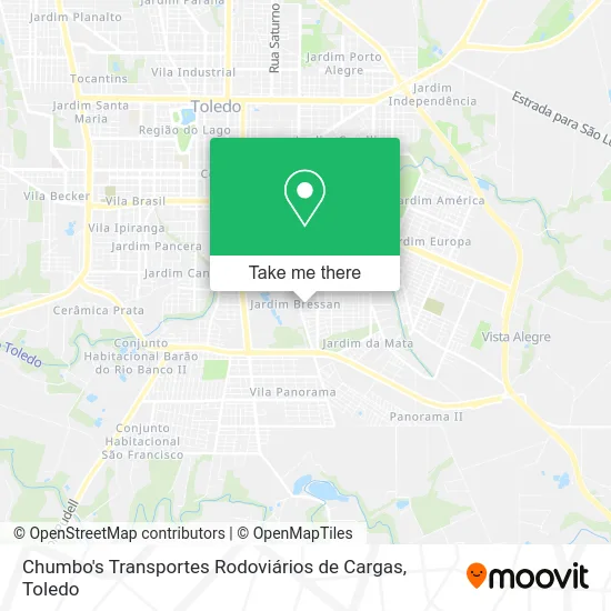 Chumbo's Transportes Rodoviários de Cargas map