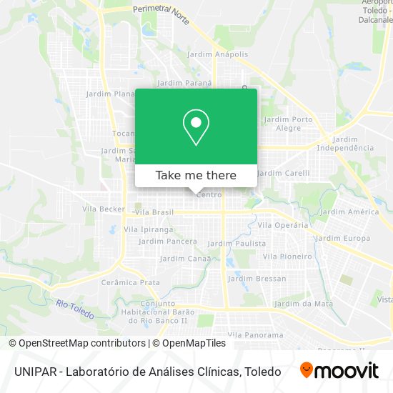 UNIPAR - Laboratório de Análises Clínicas map