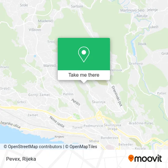 Pevex map