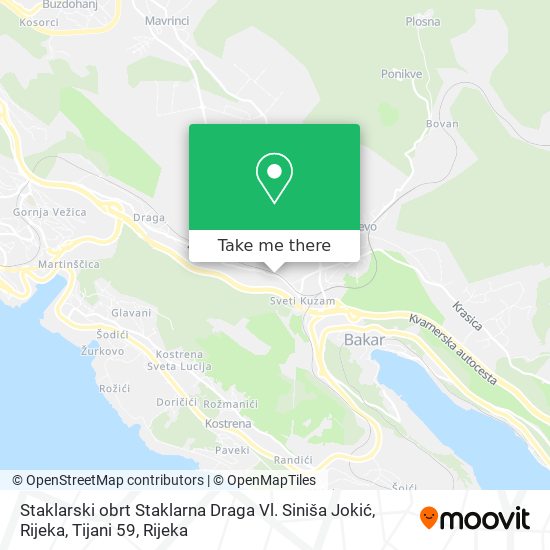 Staklarski obrt Staklarna Draga Vl. Siniša Jokić, Rijeka, Tijani 59 map