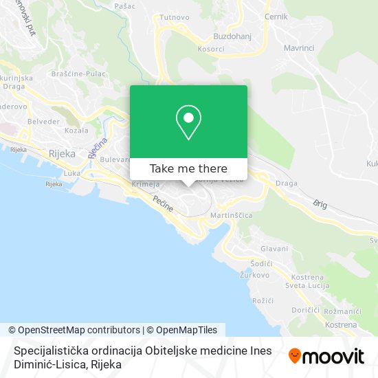 Specijalistička ordinacija Obiteljske medicine Ines Diminić-Lisica map