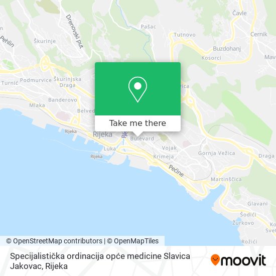 Specijalistička ordinacija opće medicine Slavica Jakovac map