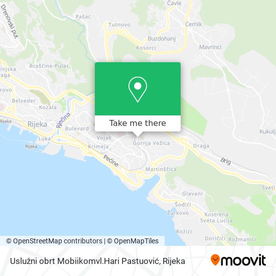 Uslužni obrt Mobiikomvl.Hari Pastuović map