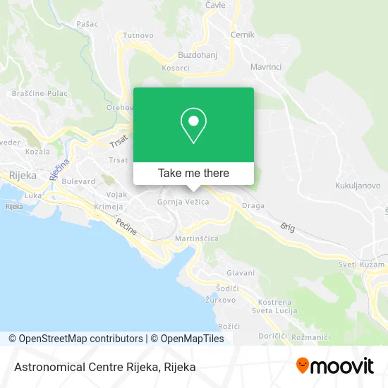 Astronomical Centre Rijeka map