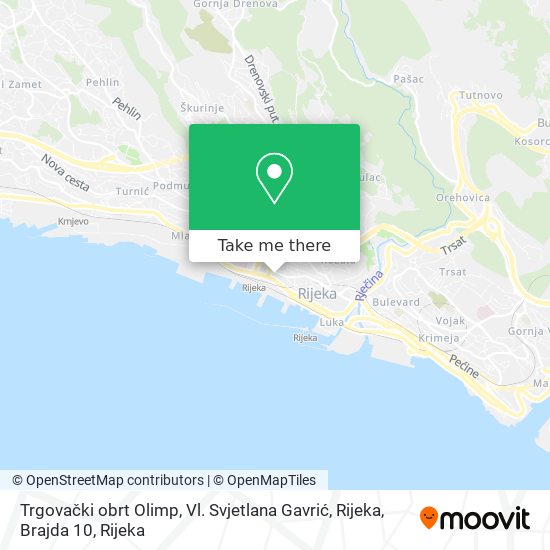 Trgovački obrt Olimp, Vl. Svjetlana Gavrić, Rijeka, Brajda 10 map