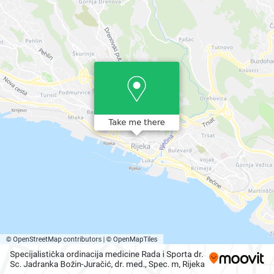 Specijalistička ordinacija medicine Rada i Sporta dr. Sc. Jadranka Božin-Juračić, dr. med., Spec. m map