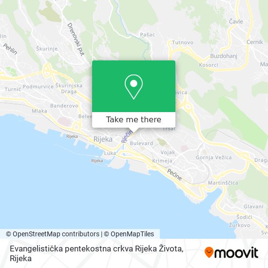 Evangelistička pentekostna crkva Rijeka Života map