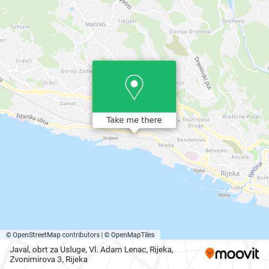 Javal, obrt za Usluge, Vl. Adam Lenac, Rijeka, Zvonimirova 3 map