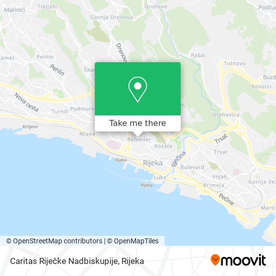 Caritas Riječke Nadbiskupije map