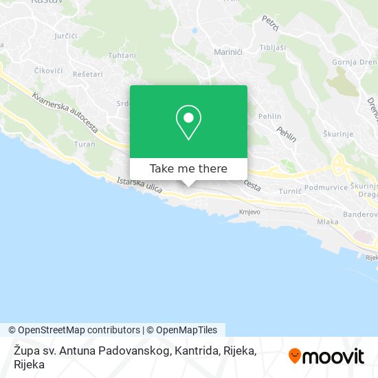 Župa sv. Antuna Padovanskog, Kantrida, Rijeka map