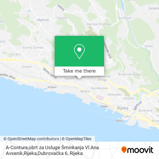 A-Conture,obrt za Usluge Šminkanja Vl.Ana Avsenik,Rijeka,Dubrovačka 6 map