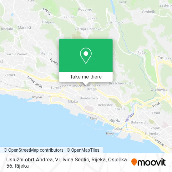 Uslužni obrt Andrea, Vl. Ivica Sedlić, Rijeka, Osječka 56 map