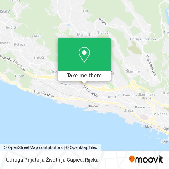 Udruga Prijatelja Životinja Capica map