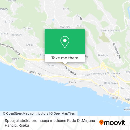 Specijalistička ordinacija medicine Rada Dr.Mirjana Pancić map