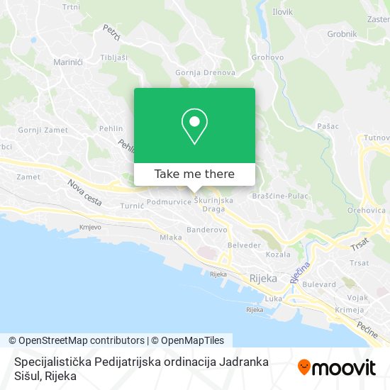 How to get to Specijalistička Pedijatrijska ordinacija Jadranka Sišul in  Rijeka by Bus?