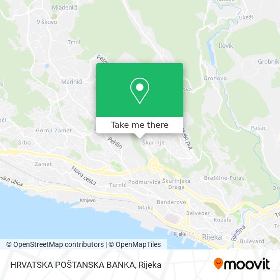 HRVATSKA POŠTANSKA BANKA map