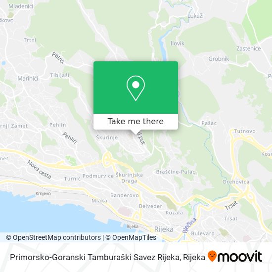 Primorsko-Goranski Tamburaški Savez Rijeka map