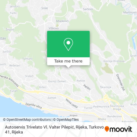 Autoservis Trivelato Vl. Valter Pilepić, Rijeka, Turkovo 41 map