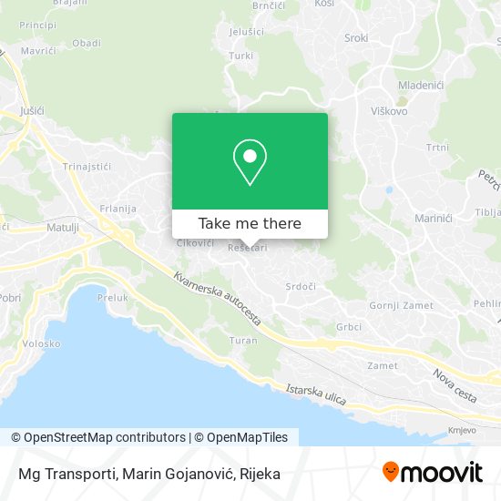 Mg Transporti, Marin Gojanović map