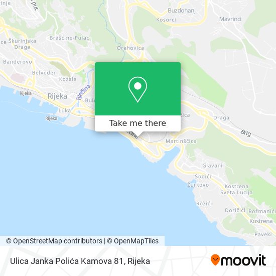 Ulica Janka Polića Kamova 81 map