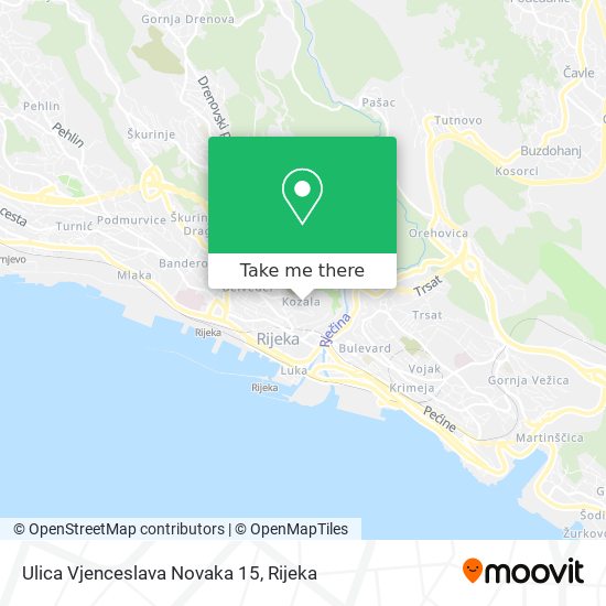 Ulica Vjenceslava Novaka 15 map